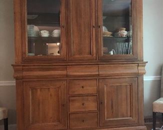 Large Custom built lighted China cabinet (available for presale - you must have movers).
Measures 72” across by 21 1/2” deep by 88 3/4” tall.