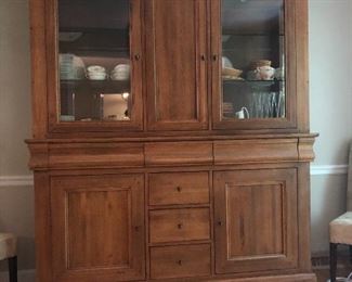 Large Custom built lighted China cabinet (available for presale - you must have movers). 

Measures 72” across by 21 1/2” deep by 88 3/4” tall. 