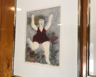 Linda Gourley signed monoprint. 