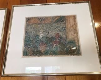 Linda Gourley signed monoprint.