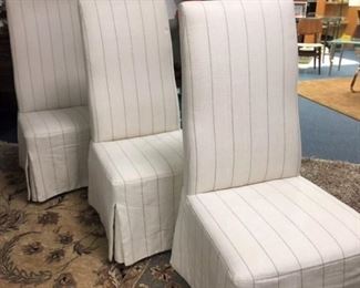 Set 6 Paysage Pinstrip Linen Chairs