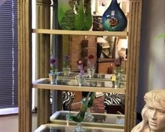 Carved Mirror Back Bookcase