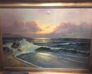 Frank Wallis seascape, oil on canvas