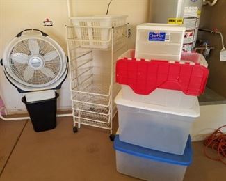 Fan and Storage Containers