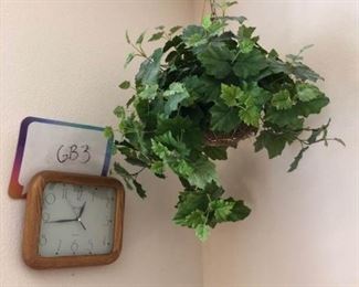 Hanging Silk Plant with Clock