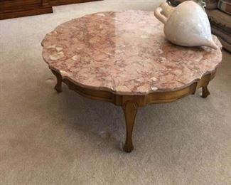 Marble Coffee Table and Vase