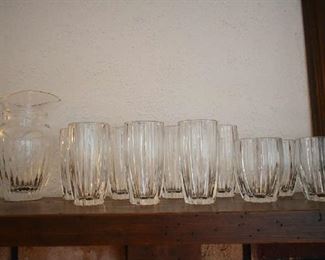 MARQUIS BY WATERFORD WATER PITCHER & DRINKING GLASSES
