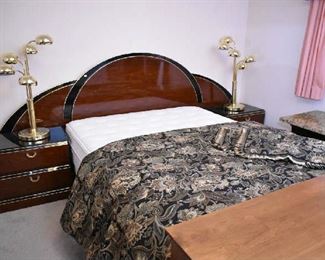 KING HEADBOARD/NIGHTSTANDS, LAURA ASHLEY QUEEN FAIRLY NEW MATTRESS SET