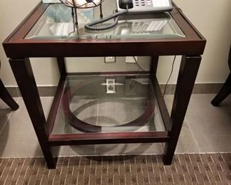 Wood And Glass End Table