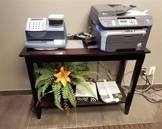 Wood Buffet Table With Frosted Glass