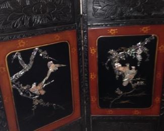 Asian screen with mother-of-pearl