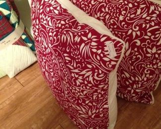 Some of the many decorative pillows