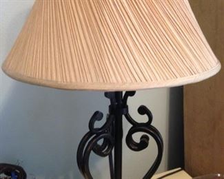 Lamp with swirled shade