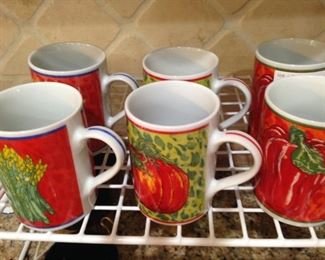 Vegetable art mugs