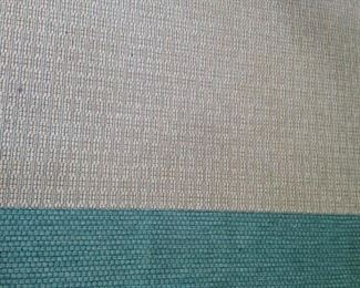 Sisal rug with turquoise trim - 7 feet 9 inches x 10 feet