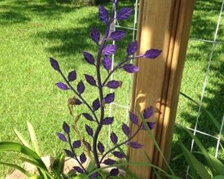 Purple glass "tree" (yard art)