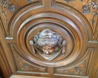 Lower center door carving