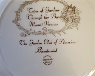 "Types of Gardens Through the Ages" plates by The Garden Club of America