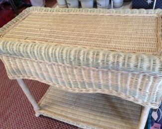Small white wicker table