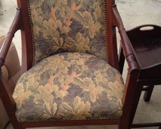 Arm chair; small side table