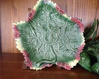 Majolica leaf plate from Portugal