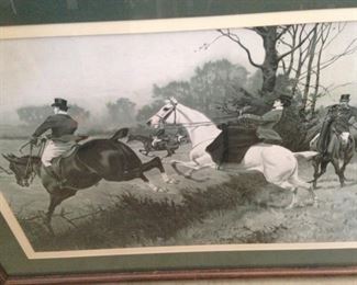 Hunt scene framed art