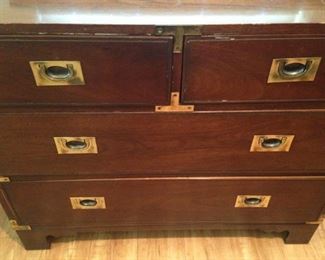 One of two 4-drawer side tables