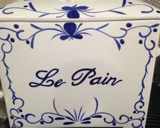 Blue & white canister