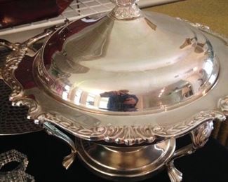 Silver plate lidded server