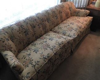 Patterned sofa.