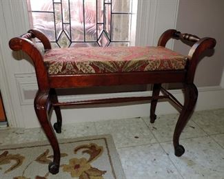 WOODEN BENCH WITH CUSHION