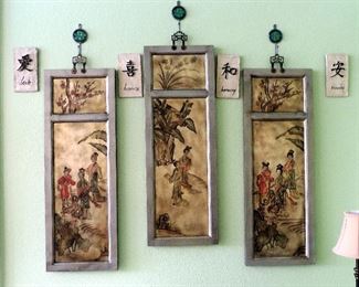 FRAMED ASIAN WALL PLAQUES