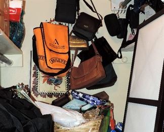 PURSES AND TOTE BAGS IN CLOSET
