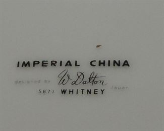 IMPERIAL CHINA, DESIGNED BY W DALTON, JAPAN, WHITNEY PATTERN # 5671