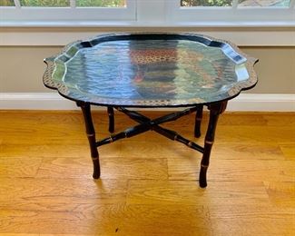 Tray table with tiger art