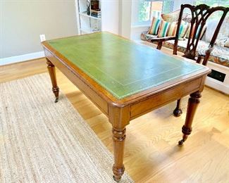 Antique leather top desk
