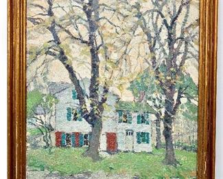 Farm House in the trees.  Unsigned