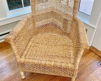 2 wicker arm chairs