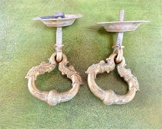 Antique Sri Lankan brass door handles (2 available)