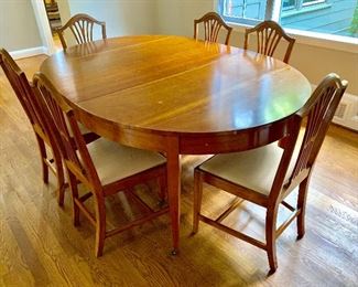 Six Hepplewhite Cherry Side Chairs, c. 1800
