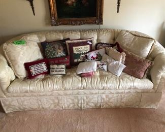 Couch & Assorted Pillows