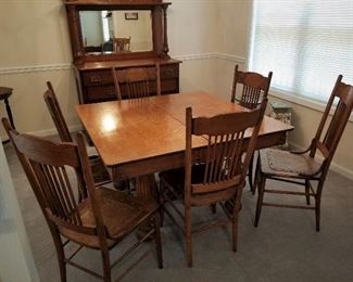 Antique Dining Table & Six Chairs
