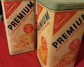 Vintage Premium Saltine Crackers Cans