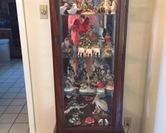 Small China Cabinets-Porceline  Bird Collection especially Owls