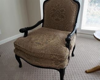 Pair of upholstered bergeres