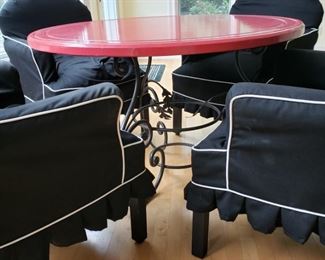 Close up of table base