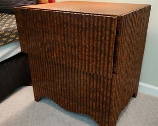 Pair of great looking two drawer bamboo style nightstands