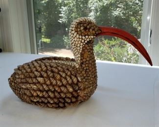Interesting sea shell wooden bird box