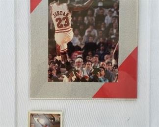 Michael Jordan card and photo, unsigned