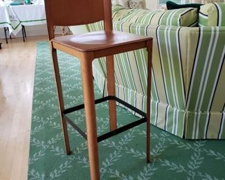 One of a pair of leather Matteo Grassi barstools
